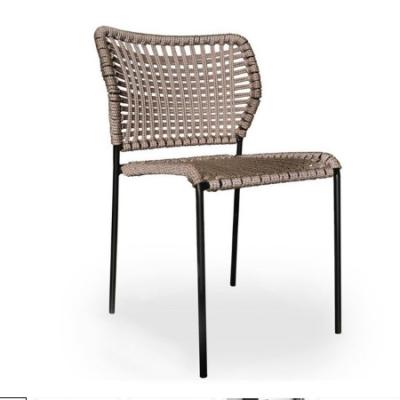 China Modern Aluminum Stackable Rope Chair Frame Outdoor Restaurant Chair for sale