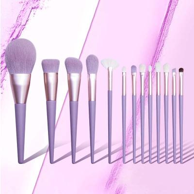 China Angular Blush Goat Hair Wooden Handle Material Makeup Brush Set 2021 Hot Stock for sale