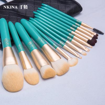 China Angular Blush Personalized Luxury Blue High Quality Custom Shopping Bag Makeup Brushes for sale