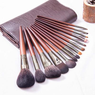 China Angular Blush Custom Professional Large Goat Hair Powder Makeup Brushes for sale