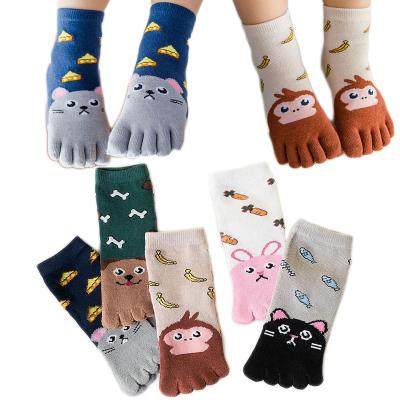 China Breathable Kids Knock Kawaii Cartoon Animal Dog Cat Cotton Toe Socks For Kids Girls Boys For 3-10 Years for sale