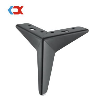 China Minimalist Hot Sale Replacement Hardware Accessories Triangle Chrome Black Cast Metal Sofa Legs for sale