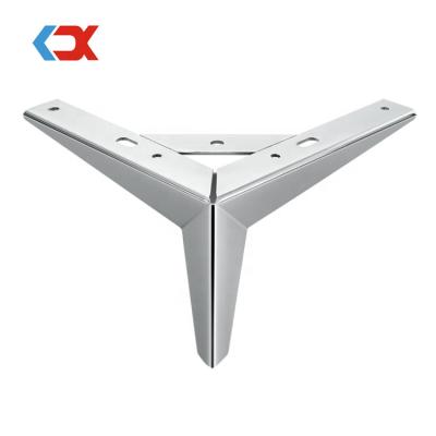 China Modern Design Modern Chrome Triangle Shape Metal Sofa Legs Hardware Accessories Furniture Feet For Bed Cabinet for sale