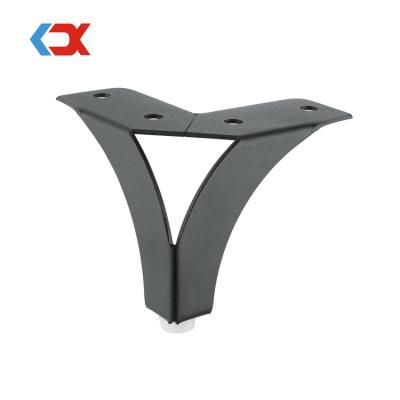 China Modern Design Stainless Steel Triangle Metal Furniture Contemporary Hollow Leg Sofa Bed Legs Cabinet Feet for sale