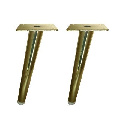 China Gold Iron Metal Minimalist Furniture Feet Oblique Tapered Legs For Sofa for sale