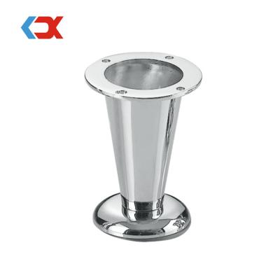 China Modern High Quality Sofa Metal Leg Tapered Chrome Cone Shape Furniture Hardware Iron Cabinet Bed Legs for sale