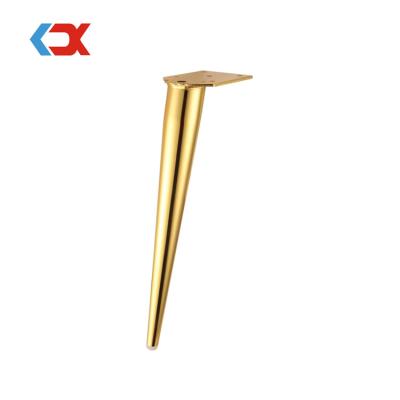 China Contemporary Custom Gold Cone Shape Furniture Leg Cast Iron Cabinet Feet Metal Sofa Legs Gold for sale