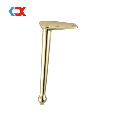 China Modern Design Cone Shape Furniture Legs Contemporary Gold Sofa Leg Metal Thin Bed Cabinet Feet for sale