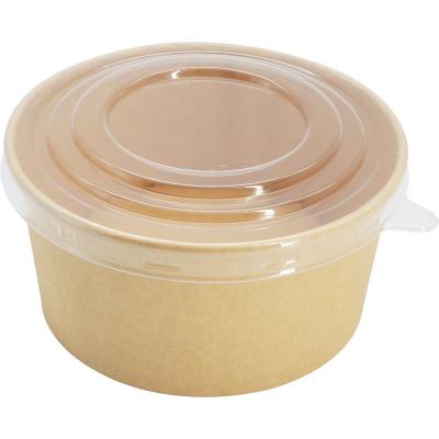 China Biodegradable Disposable Take Away Kraft Paper Salad Bowl With PET Lid Kraft Paper Bowl for sale