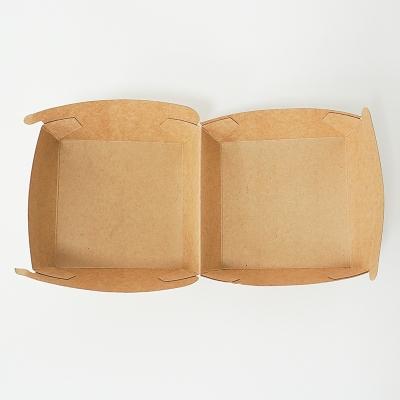 China Custom Biodegradable Disposable Hamburger Container Paper Packing Disposable Hamburger Packing Box for sale