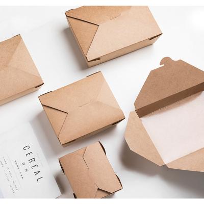 China Disposable Kraft Paper Lunch Box , Food Packing Box for sale