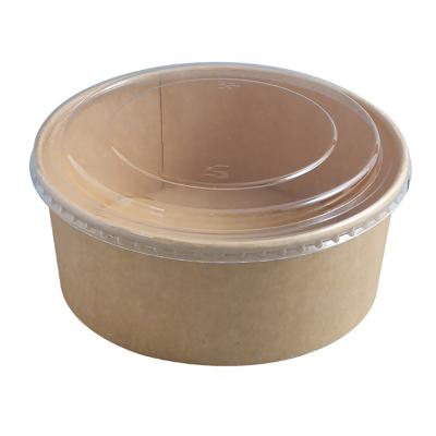 China Biodegradable Microwaveable Biodegradable Kraft Paper Custom Bowl With Lids for sale