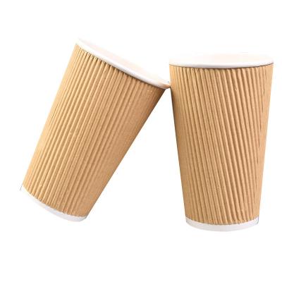 China Biodegradable Manufacturer Well Made Custom Logo Printed Biodegradable Corrugated Paper Cups for sale