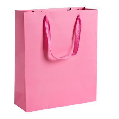 China Factory Wholesale Custom Logo Recyclable Printed Kraft Paper Tote Bag With Handle for sale