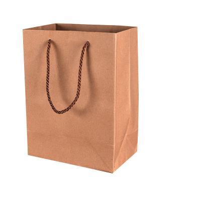 China Reused Materials Logo Custom Kraft Paper Packaging Bag With Handle for sale