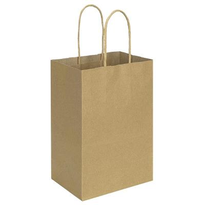 China Recycled Brown Kraft Materials Paper Handle Twisted Shopping Carrier Bag With Logo Printed for sale