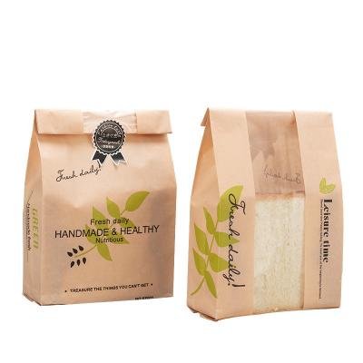 China Biodegradable Custom Logo Kraft Paper Packaging Bag With Plastic Window for sale