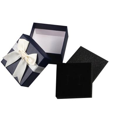 China High End Materials Recycled Luxury Packaging Jewelry Gift Boxes With Ribbon Bow for sale