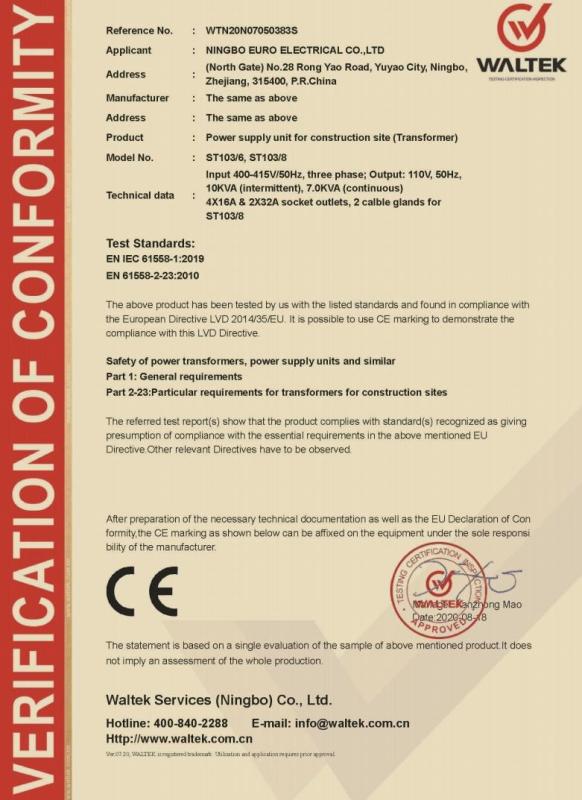 CE - Ningbo Euro Electrical Co., Ltd.