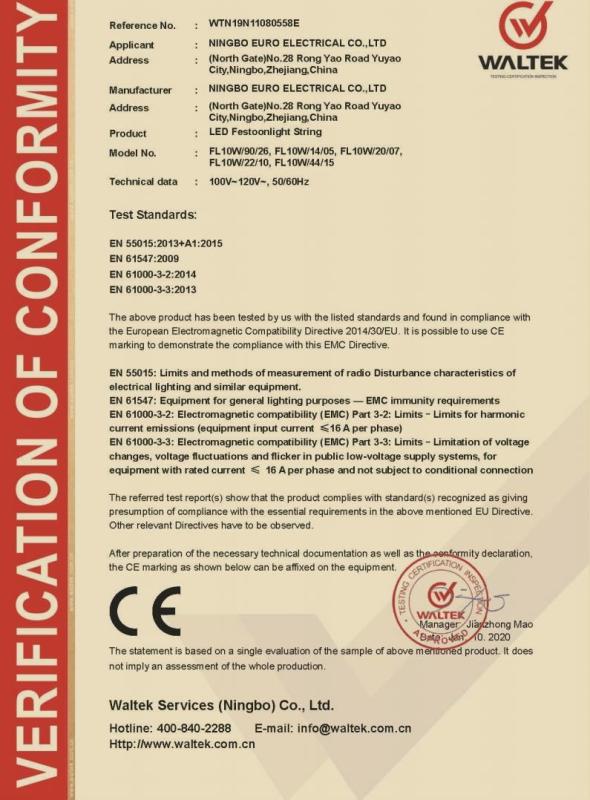 CE - Ningbo Euro Electrical Co., Ltd.