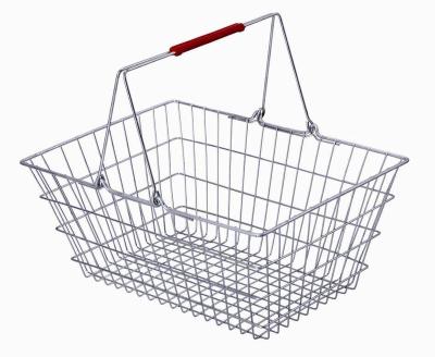 China Wholesale Durble/Portable/Eco XGMT Supermarket Wire Metal Stainless Steel Shopping Basket With Handles for sale