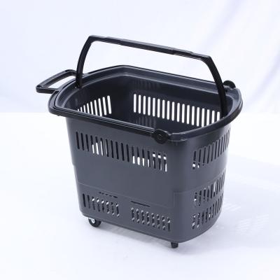 China Durble/Portable/Eco XGMT Plastic Shopping Trolley Wholesale Supermarket Store Shopping Cart With Handle for sale