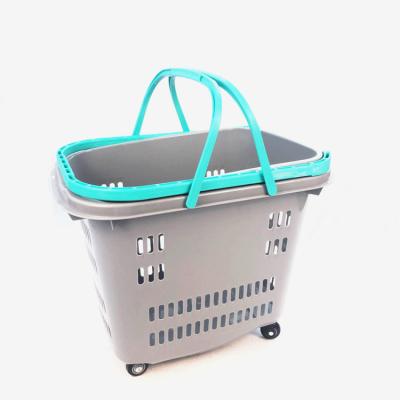 China Durble/Portable/Eco XGMT Luxury Rolling Shopping Basket Modern Custom Plastic Supermarket Wholesale for sale