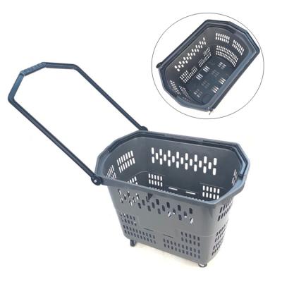 China Wholesale Custom Durble/Portable/Eco XGMT Square Rolling Small Plastic Shopping Baskets With Handles for sale