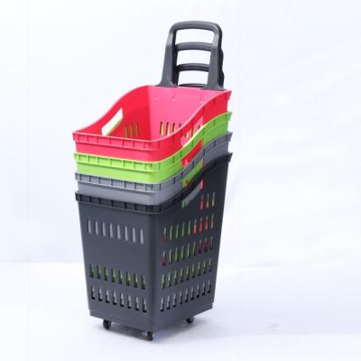 China Wholesale Modern Cheap Retail Plastic Store Mesh Trolley Basket With Handle Durble/Portable/Eco XGMT for sale