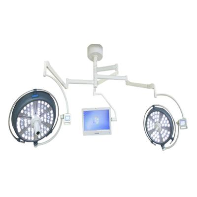 China JQ-LED700/700 Plastic Surgical Devices Double Head Surgical Operating Lamp Surgical Light With Camera And Monitor for sale