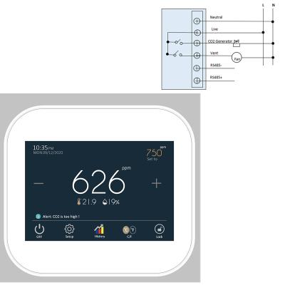 China CO2 Air Quality Monitor Gas Detector Controller MC6-CH2 for sale