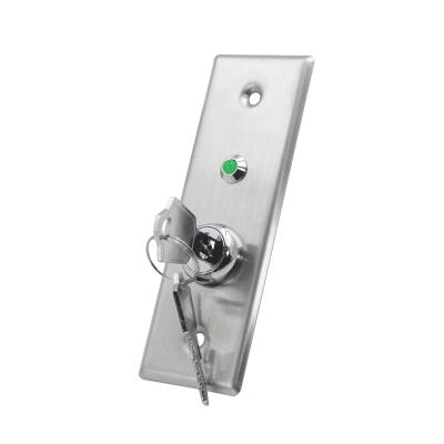 China No Mortise Tubular Stainless Steel Emergency Door Release ON Key Switch Two LED Push Exit Button Red Green Red Illuminated for sale