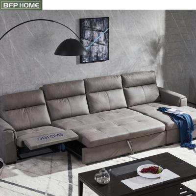 China (Other)BFP Adjustable Home High End Modern Luxury Sectional Electric Sofas Bed Leather Functional Living Room Sofas Set Furniture for sale