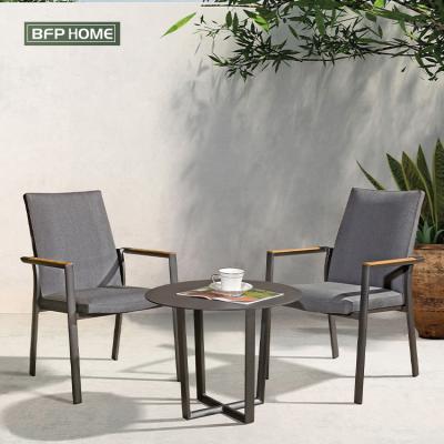 China BFP modern outdoor home aluminum alloy round table with Teslin fabric chair set outdoor garden furniture for sale