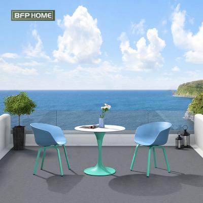 中国 BFP Home Aluminum Alloy Garden Furniture Round Bar Table And Chair Set Modern Outdoor Garden Furniture 販売のため