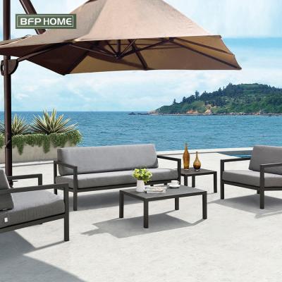 China BFP Contemporary Home Aluminum Contemporary Garden Furniture Set Sun Beds Table Tea Longs Outdoor Furniture for sale