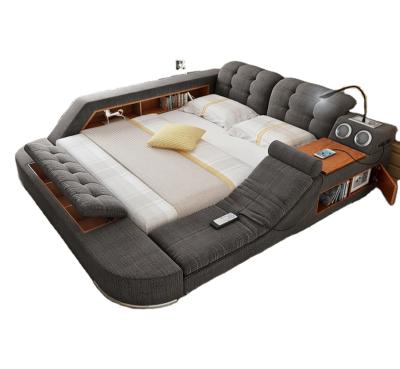 China BFP Modern Leather Multi-Function Leather Multi-Function Multimedia Leather Smart Bed Storage Cloth Massage King Bed for sale