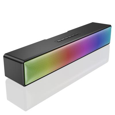 China 2022 Wireless System New Design Dual Horns Soundbar LED Colorful Lights Linked To PC/TV/Mobile Phone All In One Soundbar Speaker for sale