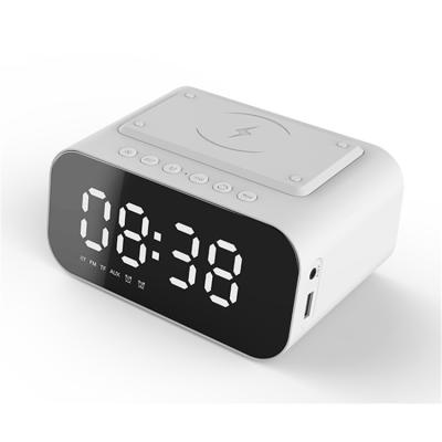 China Wireless Charger for Mobile Phone QI 10W Alarm and Clock Bluetooth Wireless Charging Speaker for sale