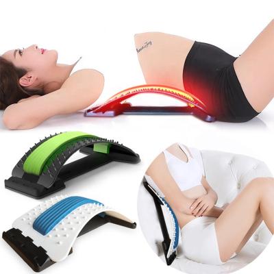 China Protable 4 Levels Multilevel Massager Stretching Back Lumbar Therapy Traction Back Stretcher For Lower Back Pain Relief Device for sale