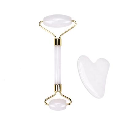 China MJ2021 hotsale nature cleanser 100% silicone facial white jade roller and ice jade roller to stimulate collagen production for sale