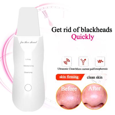 China Hot Selling 2022 Factory Price Ultrasonic Facial Spatula Facial Remover Beauty Device DEEP CLEANING Skin Deeply Cleansing Skin Scrubber for sale