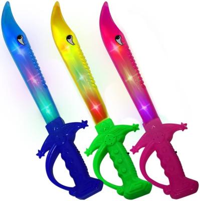 China Children play factory wholesale customize LED big shark sword shop selling light up music flash knife shake induction sword glow boy toys for sale