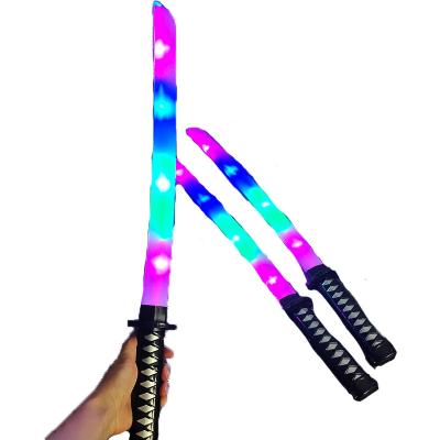 China Children play new hot toys light up flashing sale clear tube with single color led children's toys stage performances samurai sword set for sale