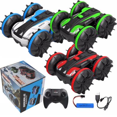 China Amphibious Children's Toy Amphibious Four-wheel Drive Rollover RC Boy Stunt Car Remote Control Car Models for sale