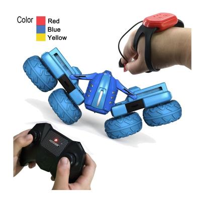 China Children's Double-Sided Car Remote Dance Discharge Watch Children's Electric Flowering RC Hobby Stunt Remote Control Car for sale