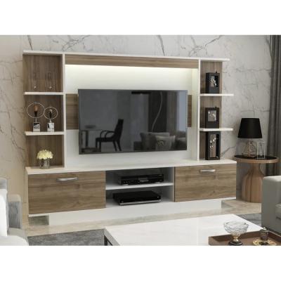 China DECOHOME Expandable Modern Living Room TV Stand Cabinet White Wooden TV Cabinet for sale