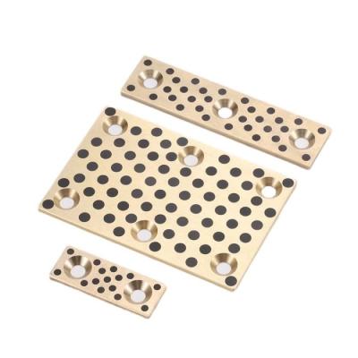 China Aluminum Bronze With Graphite Plugs MiSUMi Mold Laminated Bronze Graphite SLP Self-lubricated Bearing Slides L Type Plate Oilless Wear Plates for sale