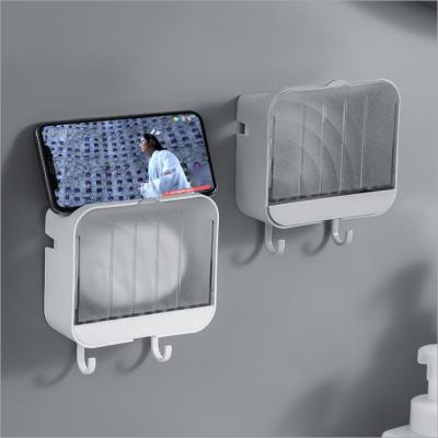 China Viable Wholesale Vertical Soap Dish With Lid For Creative Bathroom Dustproof Storage And Multifunctional Drainage Soap Holder for sale