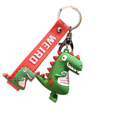 China Fashional Souvenir Gifts Wholesale Cute Soft Rubber Fashion Cartoon Dinosaur 3d Anime Car Toys Key Chain for sale